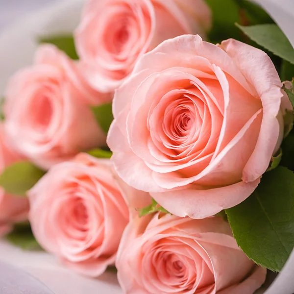 Высокие розовые розы (70 см)